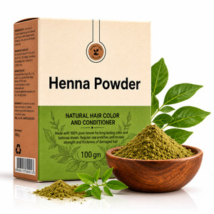 Natural Henna Powder for Hair | 100% Natural & Herbal Solution for Grey Hair | Chemical-Free Mehandi Hair Dye & Color Solution for Men & Women | 100gm, Pack of 1