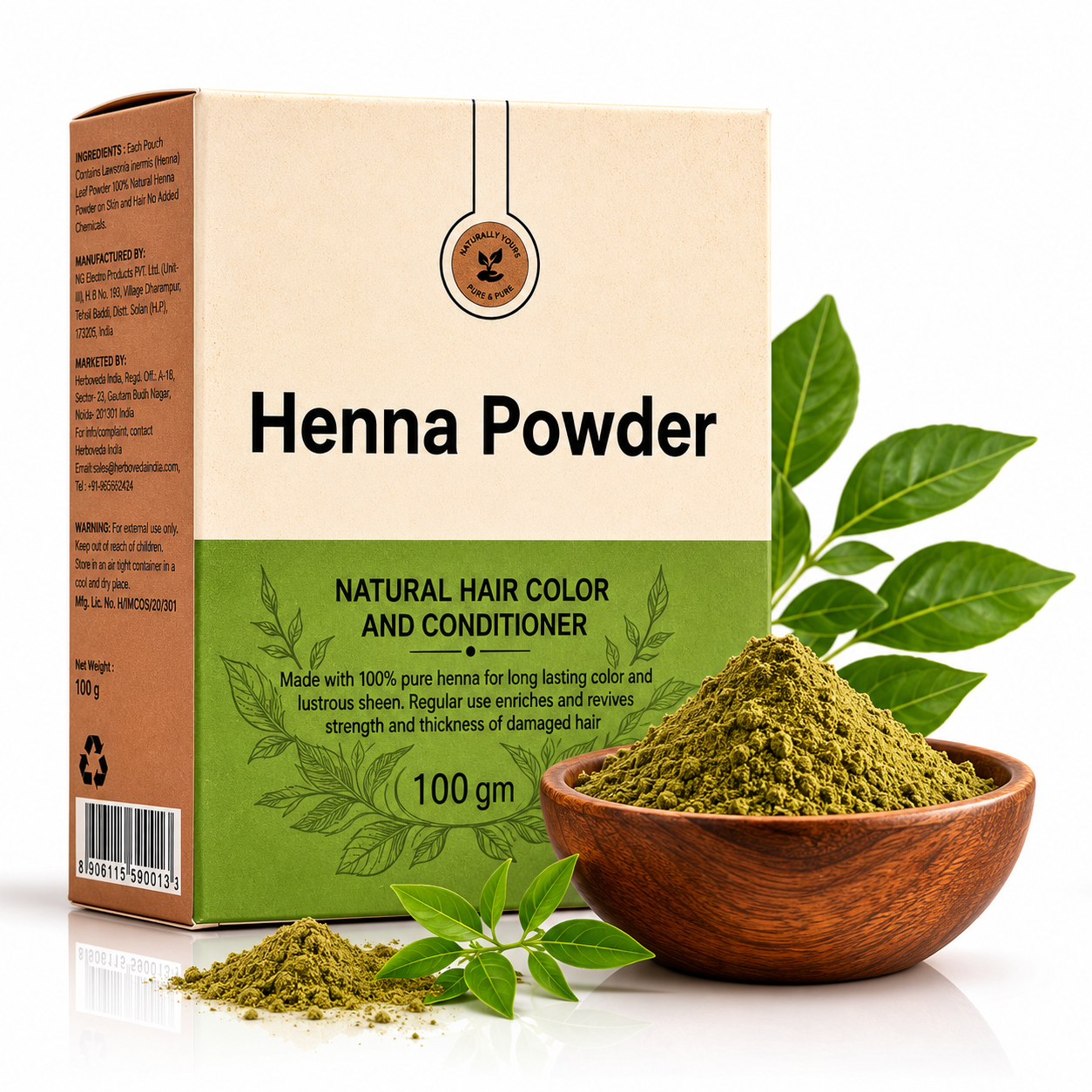 IDIKA Natural Henna Powder for Hair | Chemical-Free Mehandi | Pack of 4