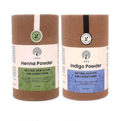 IDIKA Indigo & Henna Powder | 100% Natural Hair Color & Conditioner