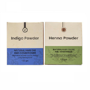 Premium Henna and Indigo Powder for Hair: Natural Black Color, Conditioning, and Damage Protection - Pack of 2