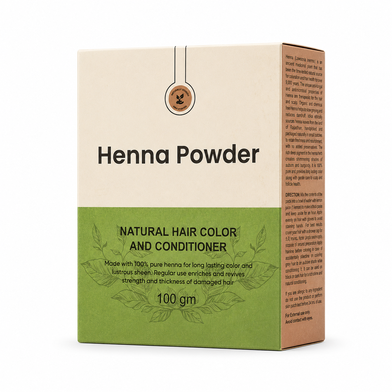 Natural Henna Powder for Hair | 100% Natural & Herbal Solution for Grey Hair | Chemical-Free Mehandi Hair Dye & Color Solution for Men & Women | 100gm, Pack of 1