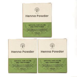 Natural Henna Powder for Hair | 100% Natural & Herbal Solution for Grey Hair | Chemical-Free Mehandi Hair Dye & Color Solution for Men & Women | 100gm, Pack of 3