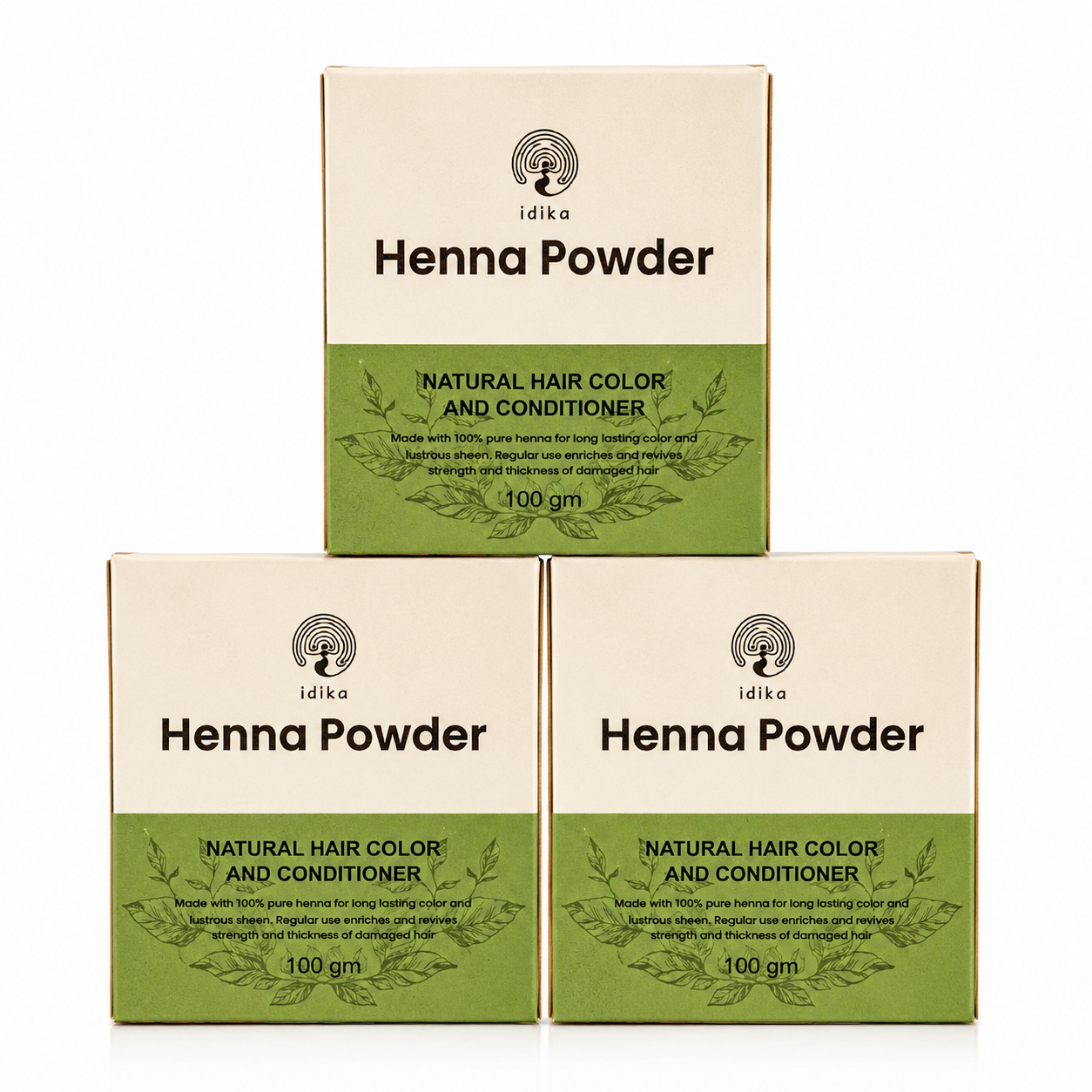Natural Henna Powder for Hair | 100% Natural & Herbal Solution for Grey Hair | Chemical-Free Mehandi Hair Dye & Color Solution for Men & Women | 100gm, Pack of 3
