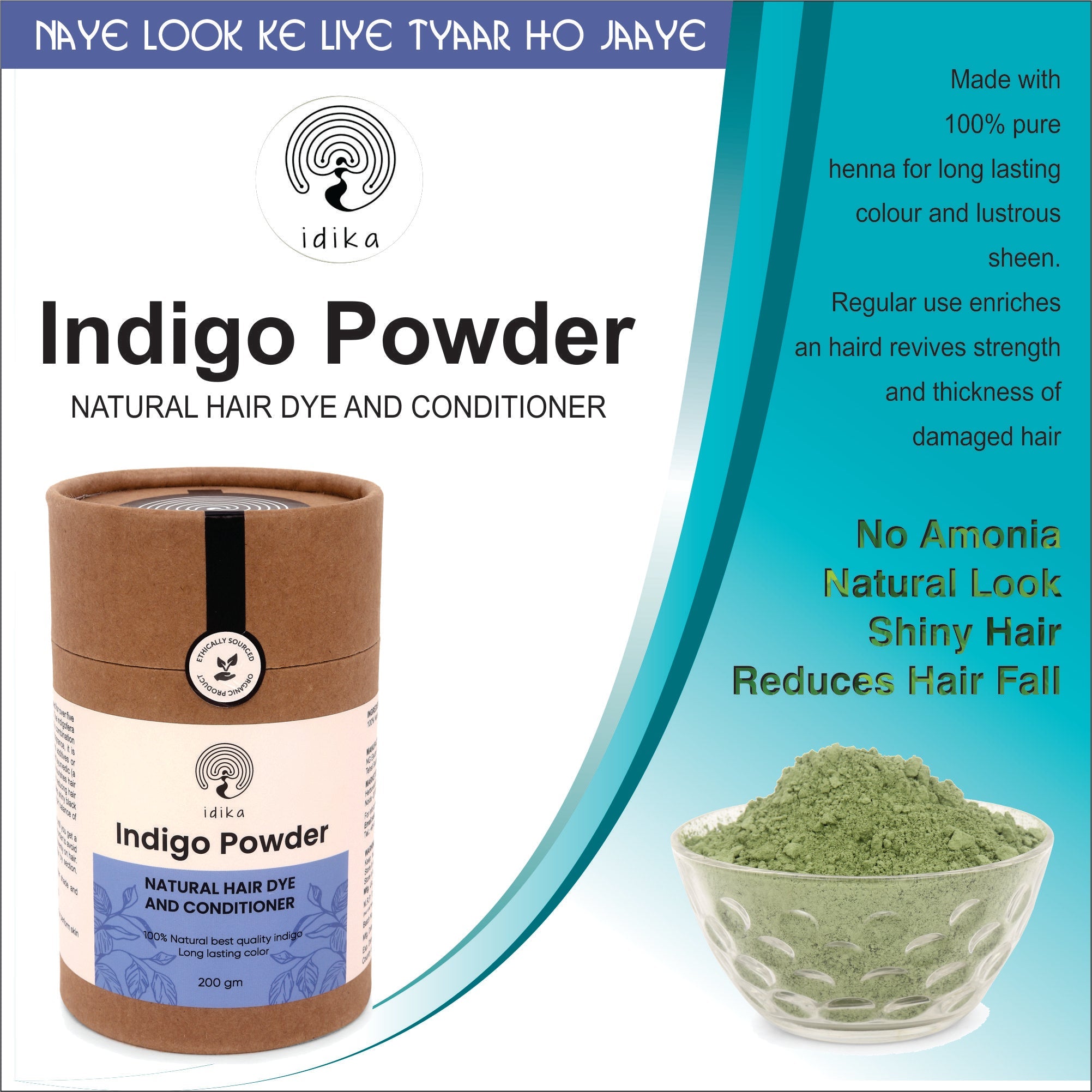 Indigo And Henna Powder 100% Natural Hair Color and Hair Dye And Conditioner