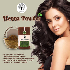 Natural Henna Powder for Hair | 100% Natural &Herbal Solution for Grey Hair | Chemical-Free Mehandi Hair Dye & Color Solution for Men &  Women | 100gm, Pack of 1