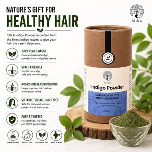IDIKA Natural Indigo Powder for Hair | Hair Dye & Color with Conditioning