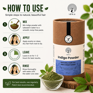 IDIKA Natural Indigo Powder for Hair | Hair Dye & Color with Conditioning