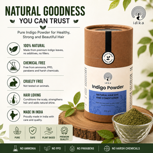 IDIKA Natural Indigo Powder for Hair | Hair Dye & Color with Conditioning