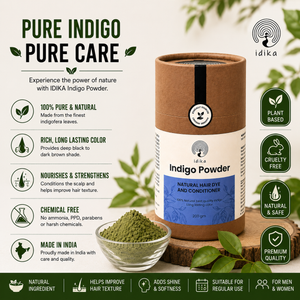 IDIKA Natural Indigo Powder for Hair | Hair Dye & Color with Conditioning