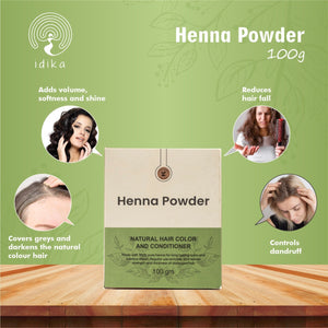 Natural Henna Powder for Hair | 100% Natural & Herbal Solution for Grey Hair | Chemical-Free Mehandi Hair Dye & Color Solution for Men & Women | 100gm, Pack of 3