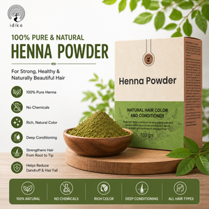 Natural Henna Powder for Hair | 100% Natural & Herbal Solution for Grey Hair | Chemical-Free Mehandi Hair Dye & Color Solution for Men & Women | 100gm, Pack of 1